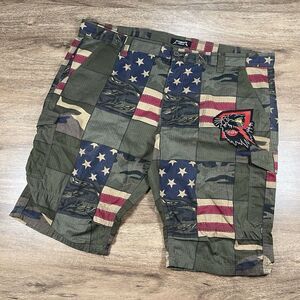 Legendary Status Americana Men's 44 Camo American Flag Army Pocket Shorts‎
